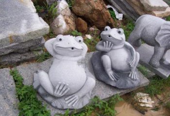 无锡别具一格的青石青蛙喷水雕塑