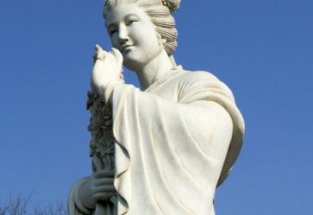 无锡十二花神之三月桃花息夫人汉白玉精美美女雕像