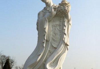 无锡古典美女雕塑——十二花神之四月牡丹杨玉环汉白玉