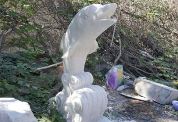 无锡石雕海豚海浪