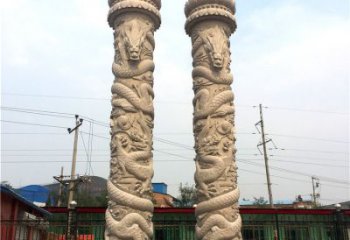 无锡石雕华表盘龙柱，雕塑工艺的精美展示