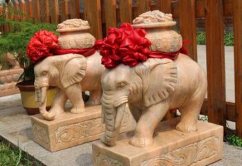 无锡把大象的能量带入家庭——石雕聚宝盆大象雕塑