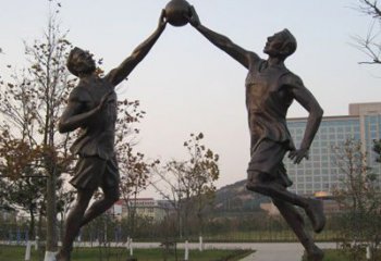 无锡铜雕打篮球人物
