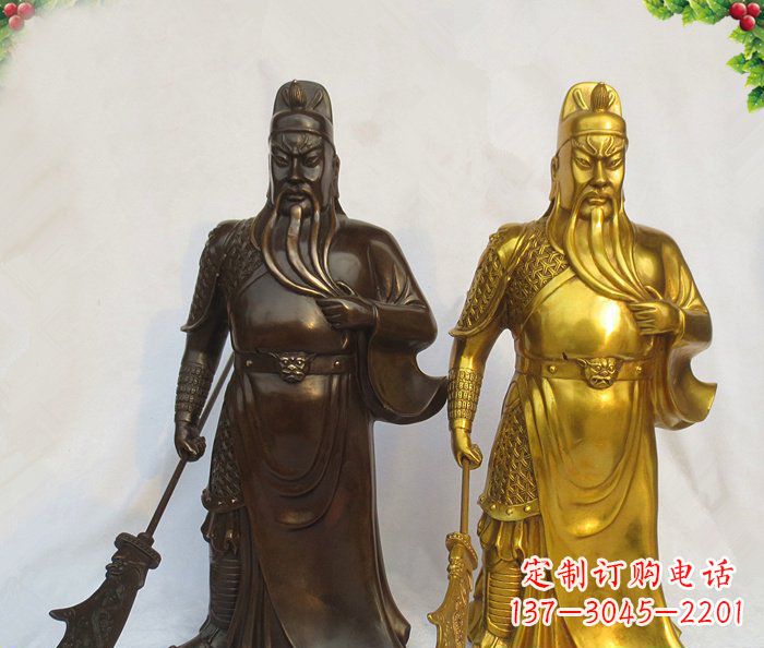 无锡武财神持刀关公铜雕 (2)