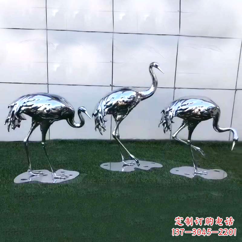 无锡仙鹤镜面不锈钢雕塑