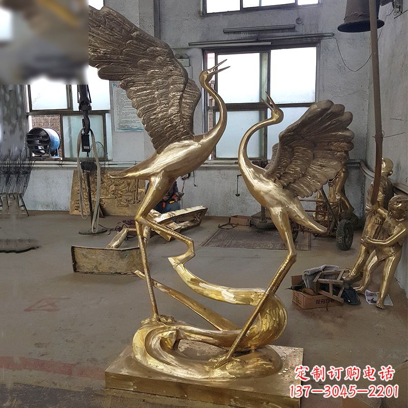 无锡仙鹤铜雕景观