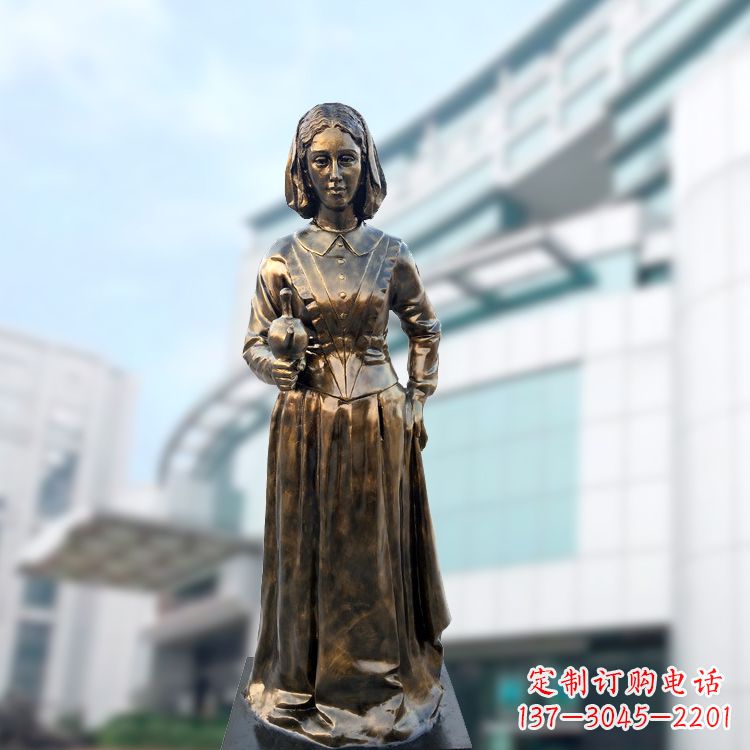 无锡现代护理教育奠基人南丁格尔玻璃钢仿铜雕像