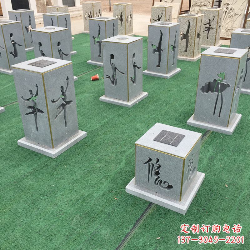无锡现代镂花石灯