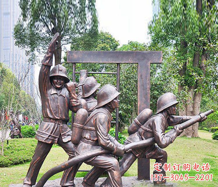 无锡消防员人物铜雕 (2)
