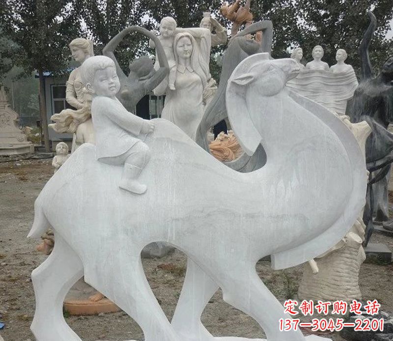 无锡小孩骑骆驼石雕