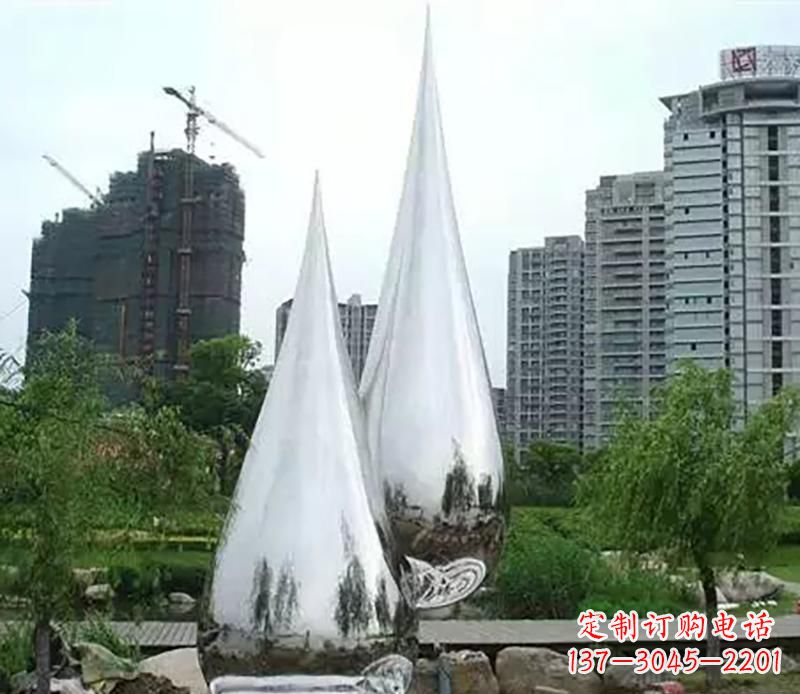 无锡小区不锈钢水滴雕塑