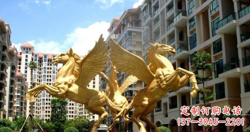 无锡小区飞马动物铜雕