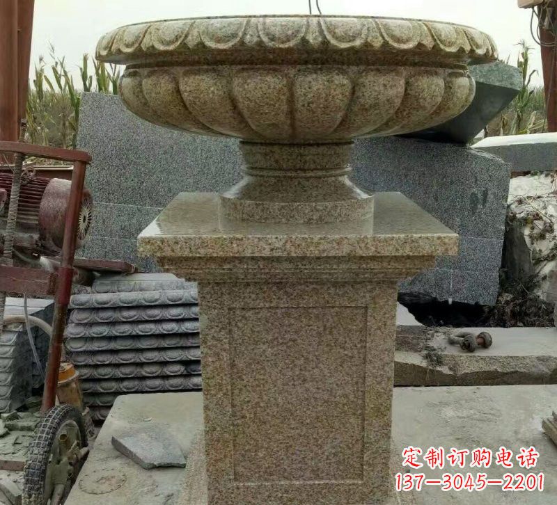 无锡小区花岗岩花盆雕塑