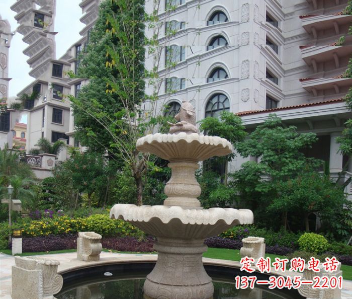 无锡小区景观大理石鲤鱼喷泉石雕