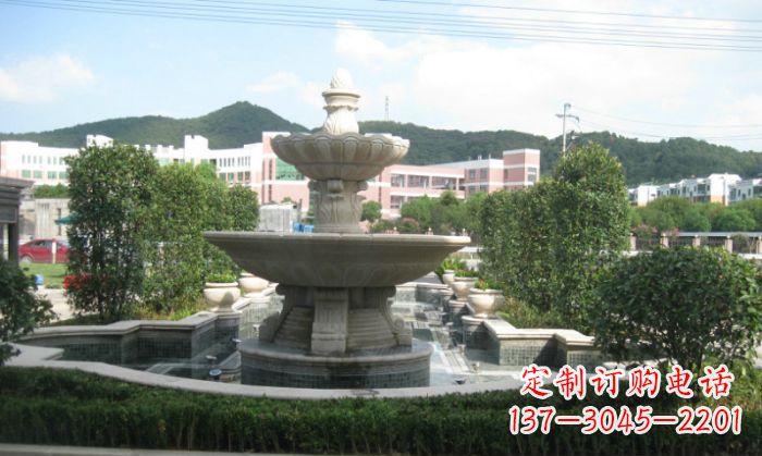 无锡小区景观大理石喷泉石雕 (2)