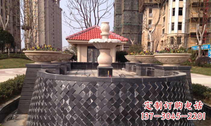 无锡小区景观大理石喷泉石雕 (3)