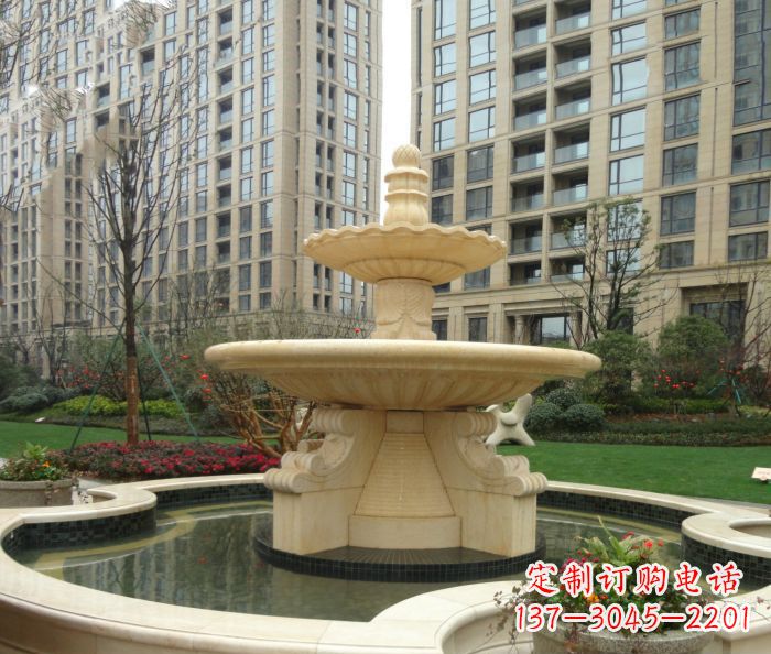 无锡小区景观大理石喷泉石雕 (8)