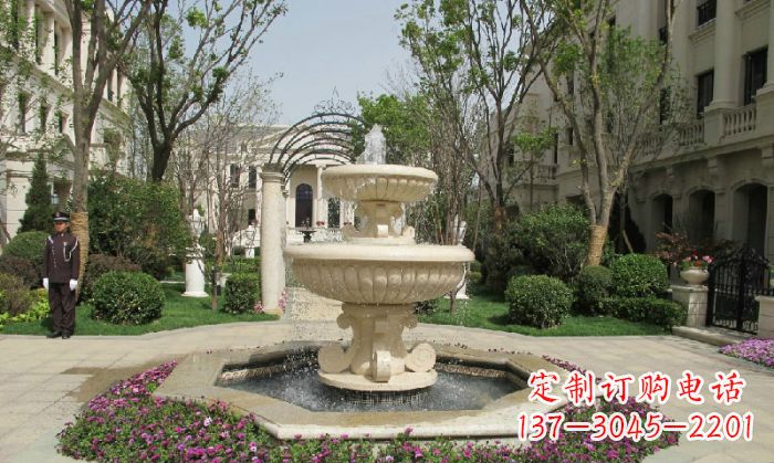 无锡小区景观大理石喷泉石雕 (7)
