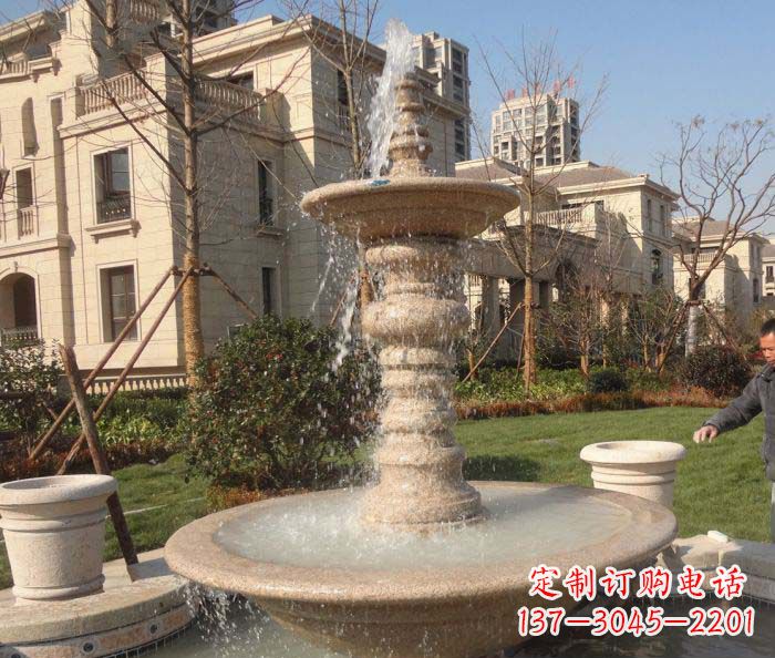 无锡小区景观多层喷泉石雕 (2)