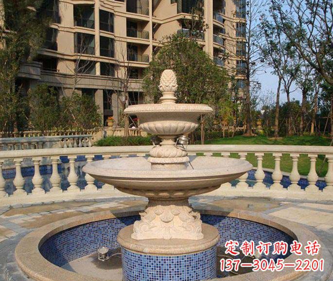 无锡小区景观多层喷泉石雕
