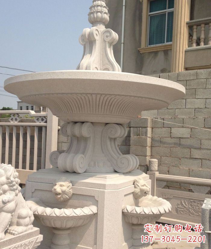无锡小区景观汉白玉喷泉石雕