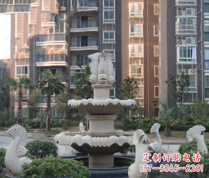无锡小区景观鲤鱼喷泉石雕