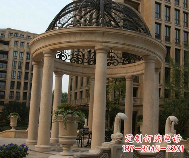 无锡小区景观欧式石雕凉亭