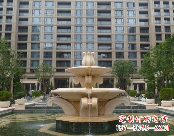 无锡小区景观晚霞红喷泉石雕 (2)