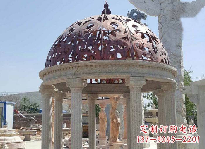无锡小区欧式圆顶凉亭石雕 (3)