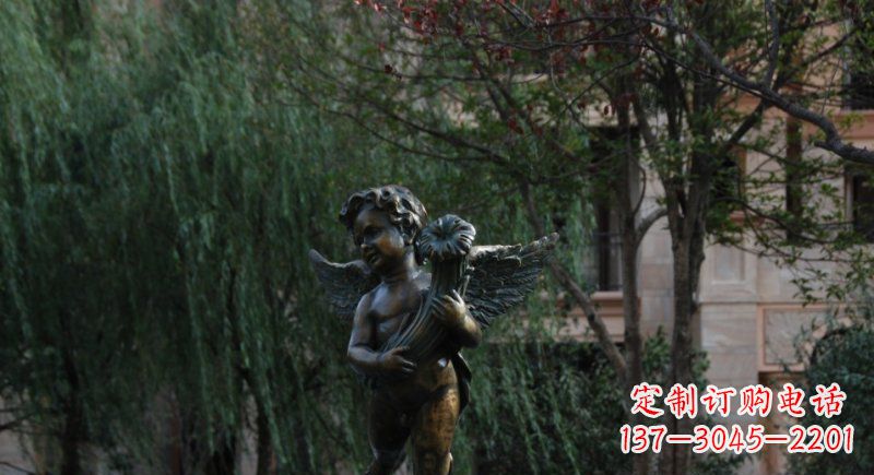 无锡小区欧式小男孩人物铜雕