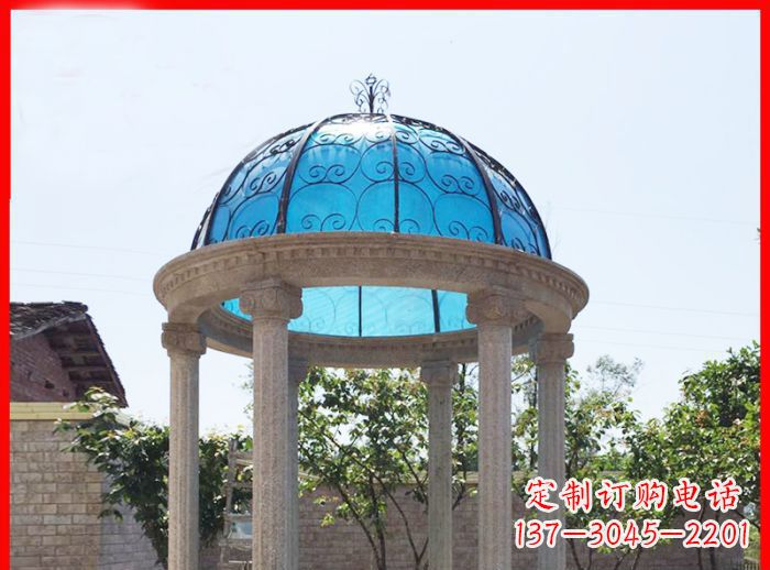 无锡小区欧式圆顶凉亭石雕_2