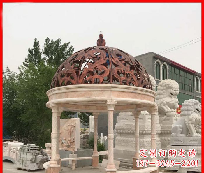 无锡小区欧式圆顶凉亭石雕_1