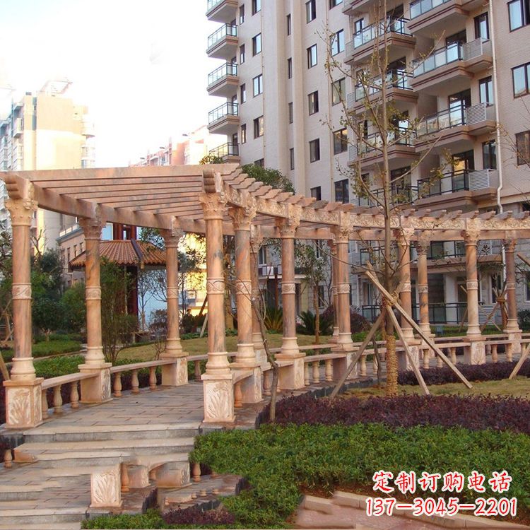 无锡小区石雕花架长廊