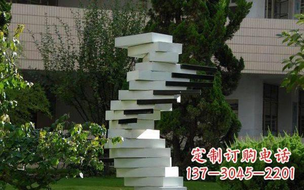 无锡校园不锈钢书本雕塑222