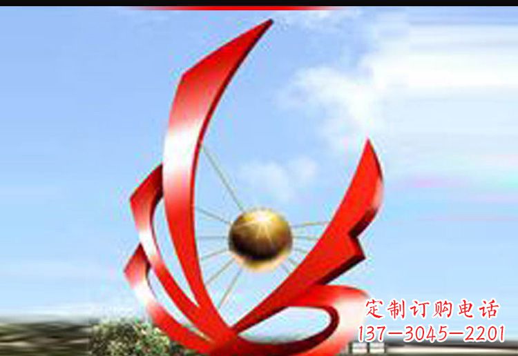 无锡校园不锈钢网球景观雕塑