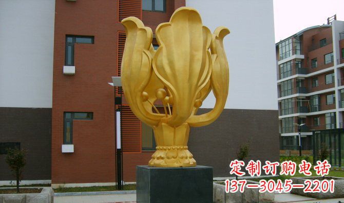 无锡校园不锈钢紫荆花雕塑
