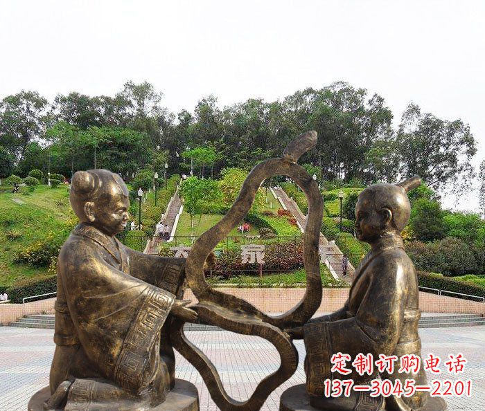 无锡校园抽象孔融让梨铜雕