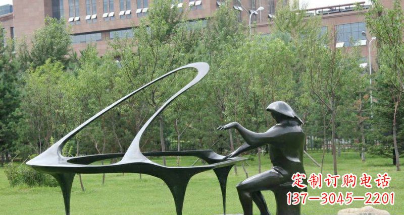 无锡校园弹钢琴景观铜雕