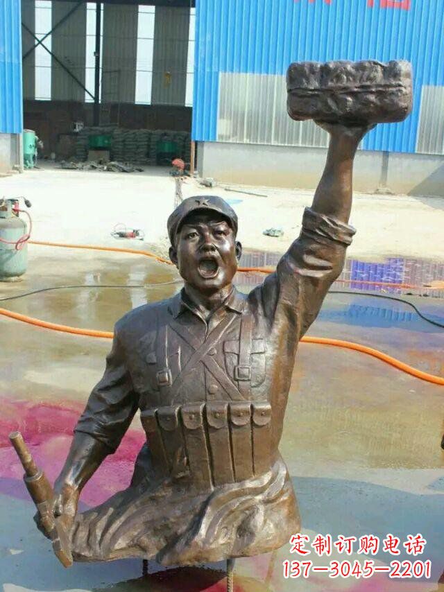 无锡校园董存瑞名人铜雕