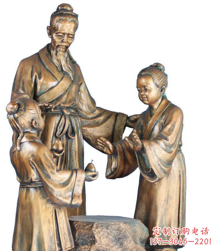无锡校园孔融让梨景观铜雕