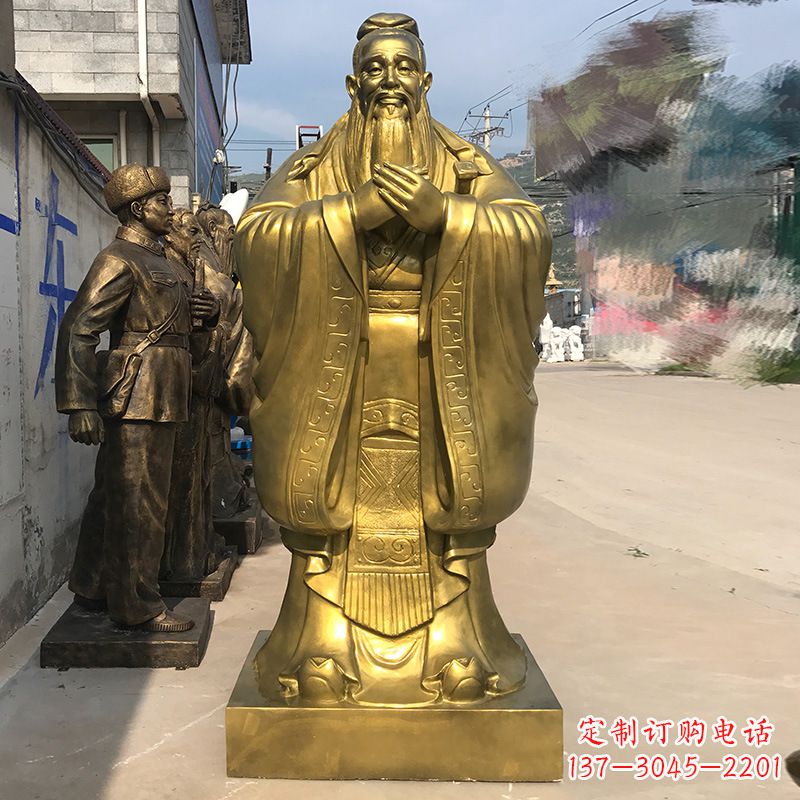 无锡校园孔子铜雕像