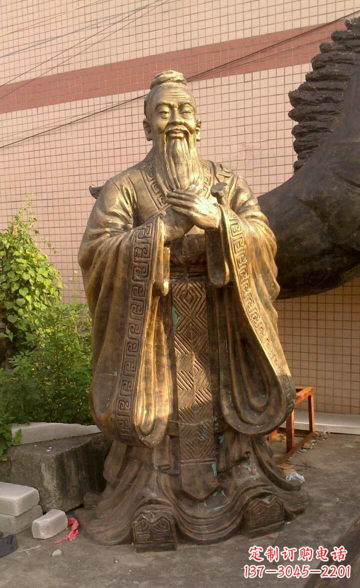 无锡校园孔子像人物铜雕