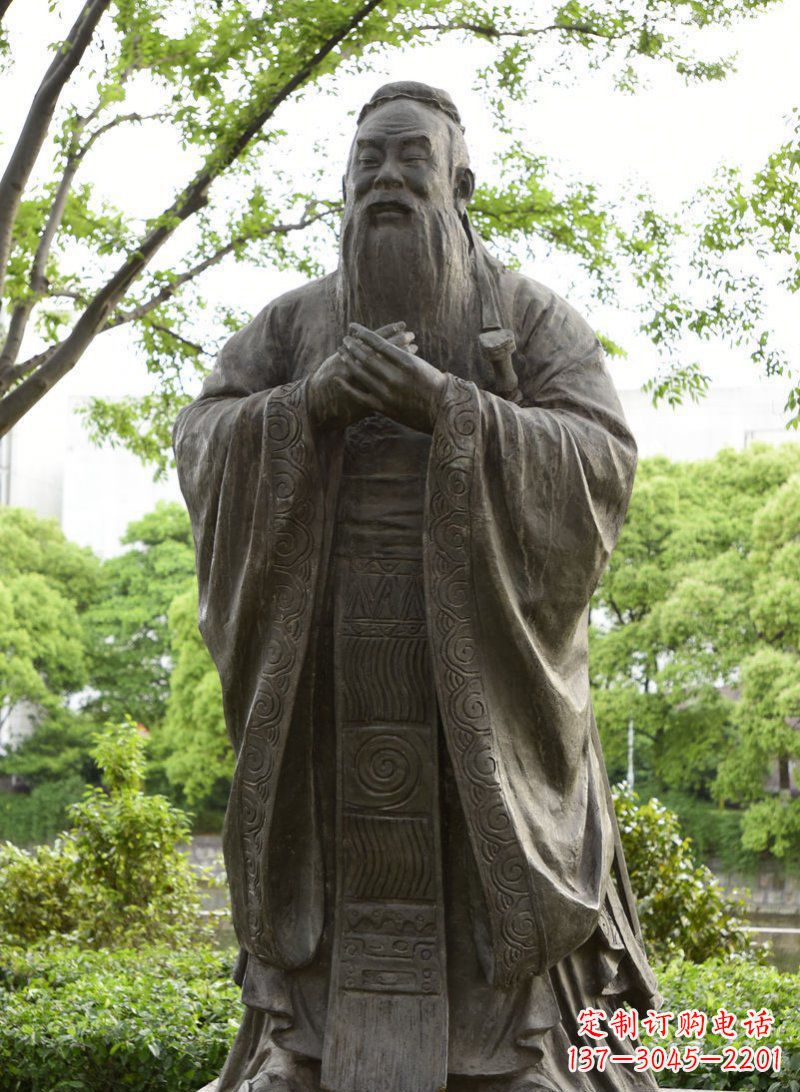 无锡校园孔子行教像铜雕 (2)