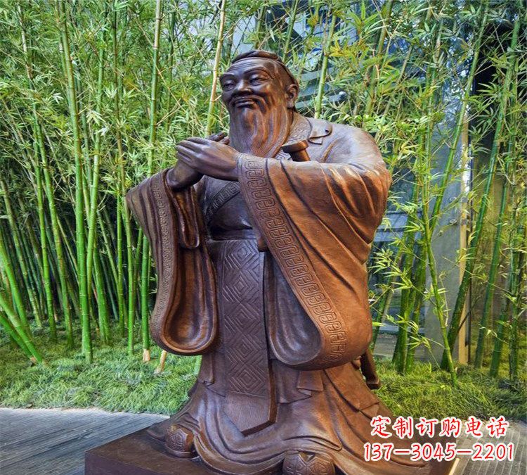 无锡校园孔子行教像铜雕