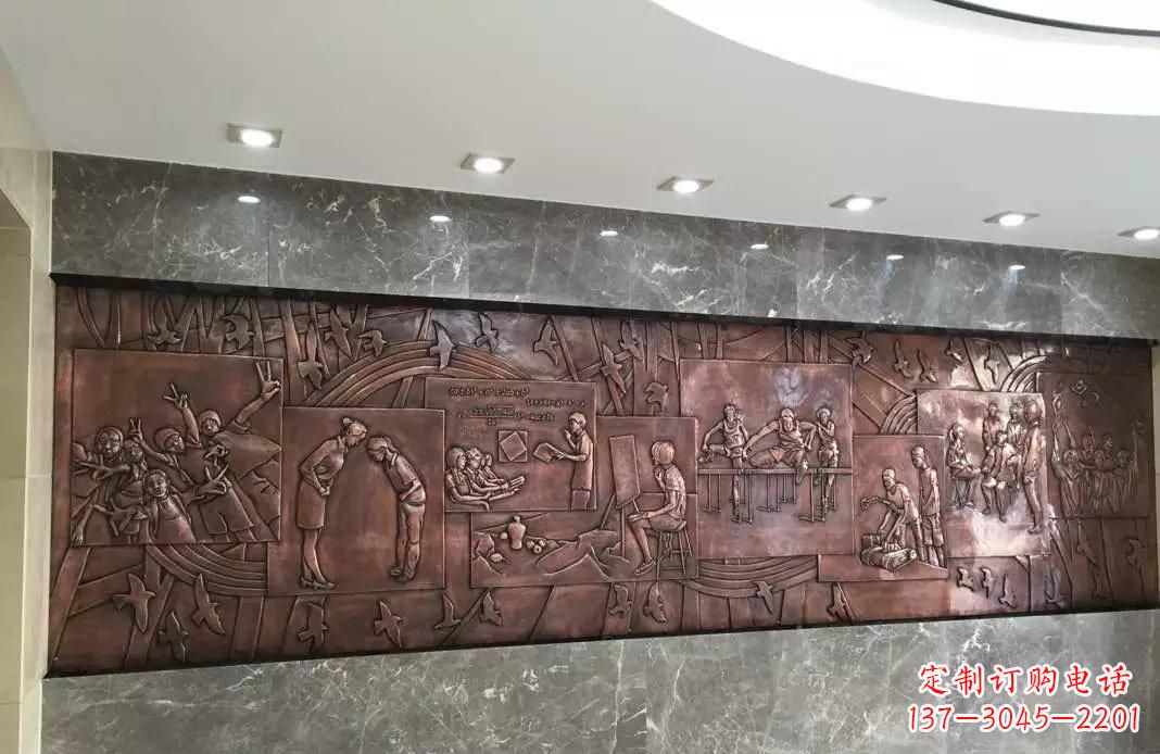 无锡校园老师与学生铜浮雕