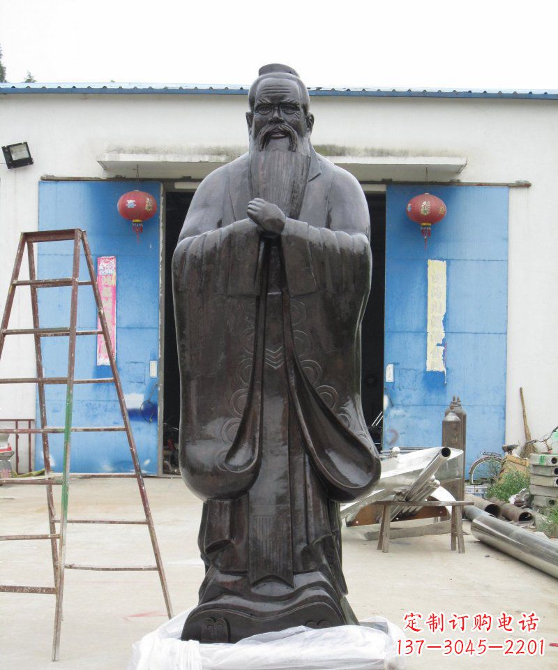无锡校园老子古代名人铜雕