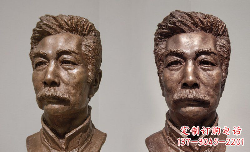 无锡校园鲁迅头像名人铜雕