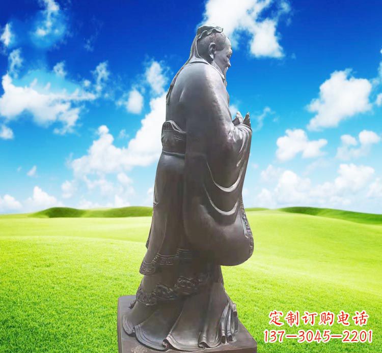 无锡校园名人孔子行教像铜雕