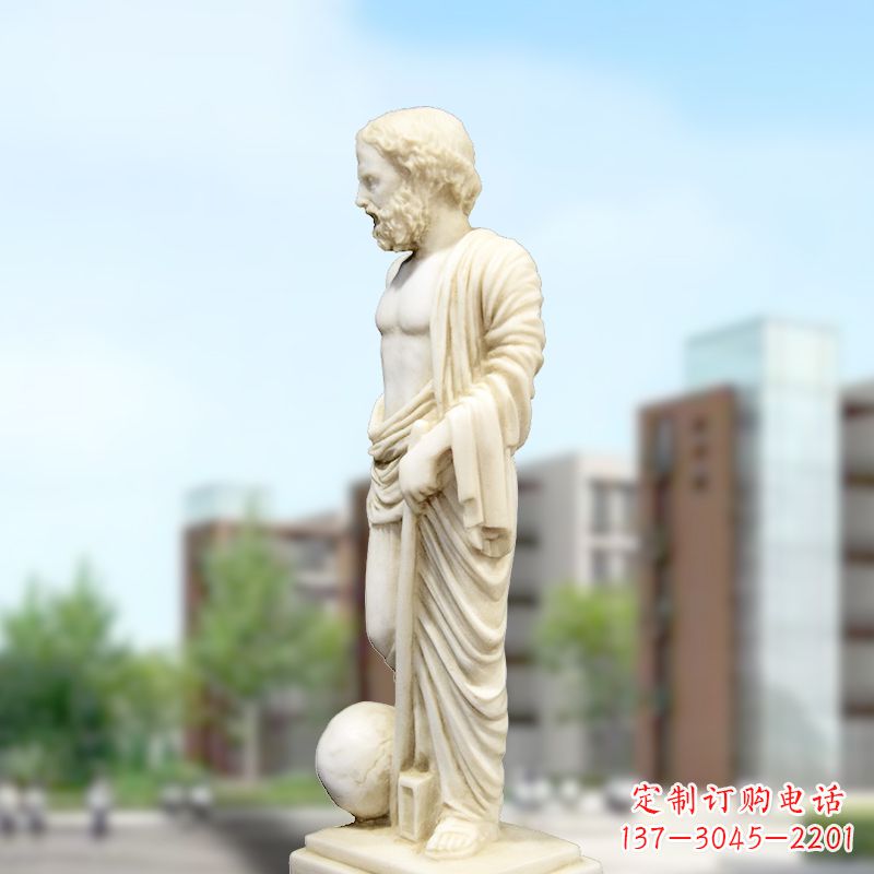 无锡校园名人著名物理学家阿基米德石雕塑像