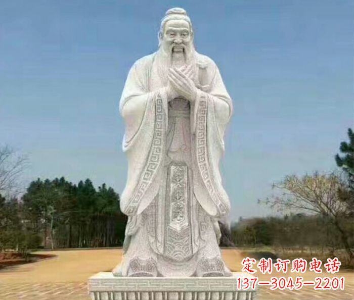 无锡校园人物大理石孔子石雕 (2)
